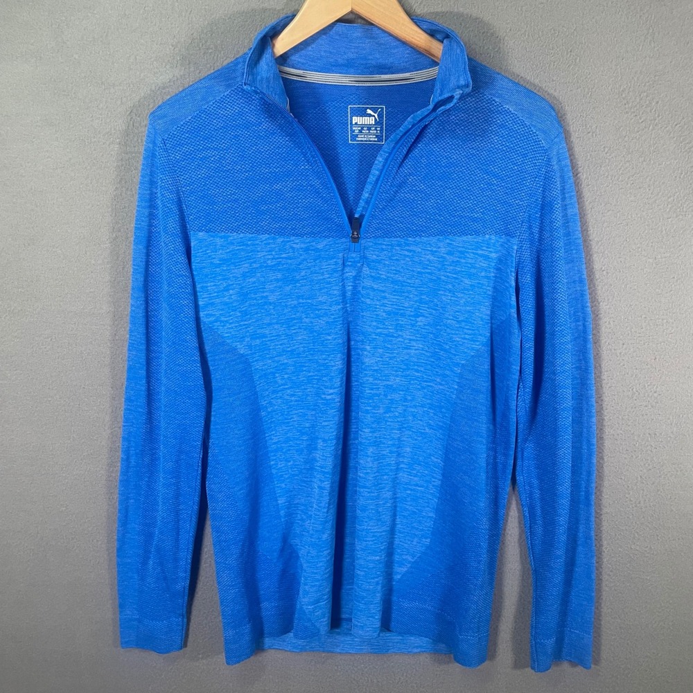 Puma‎ Pullover Mens Small Blue DryCell Athletic Lightweight Performance Top